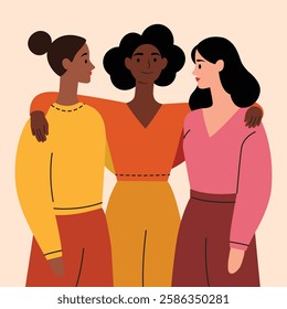 Three Diverse Women Standing Together – Unity and Inclusion