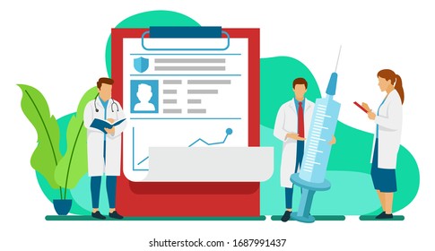 Three Doctors Are Analyzing The Track Record Of A Patient Who Is Positive For The Corona Virus To Determine The Way Forward In Terms Of Treatment