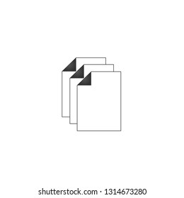 Three Document Paper, document stack. Copy document concept. Vector illustration isolated on white background.