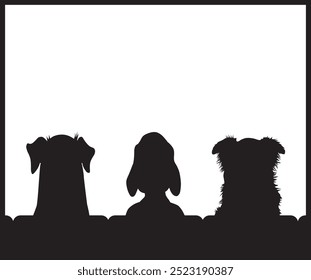 Tres compañeros de perro en un teatro están esperando a que comience el espectáculo