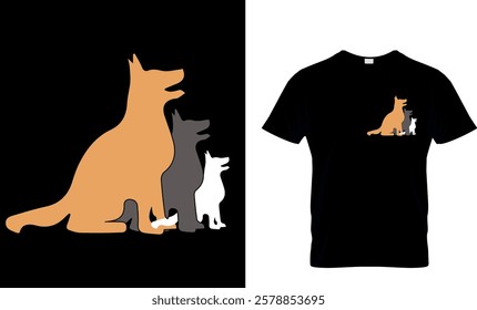 Three dogs T-shirt- Dog T-shirt