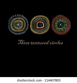 Three doodle circles background.