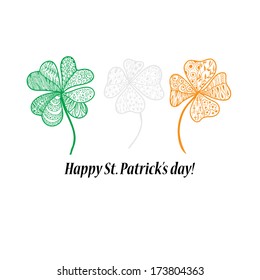 Three doodle textured clovers.
