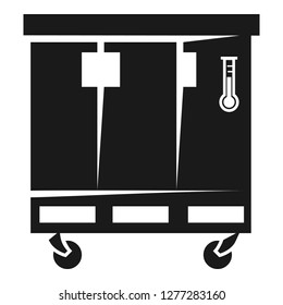 Three door refrigerator icon. Simple illustration of three door refrigerator vector icon for web design isolated on white background