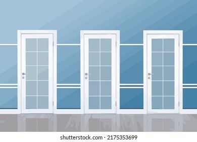  Three Doors, One Open And Two Closed