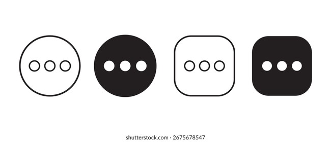 three dot, Menu button icon Vector logo outline.