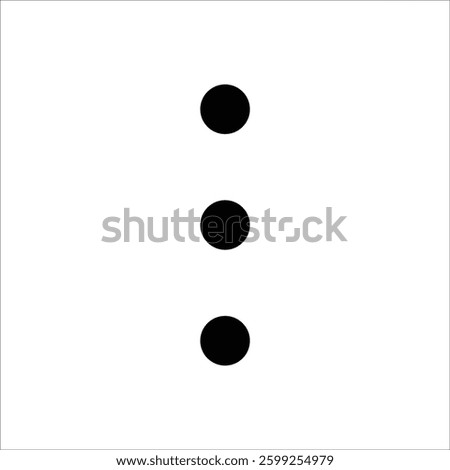 Three dot vertical menu icon for navigation and settings.