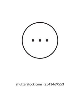 Three dots icon. Minimal ellipsis symbol. Simple circle shape. Vector graphic.