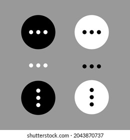 Three dots icon set. Vector Illustration. Application and web icon. Flat design.