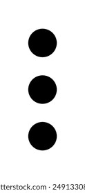 Three dots icon vector illustration, 3 Dots symbol for web ui design, Dots sign isolated.