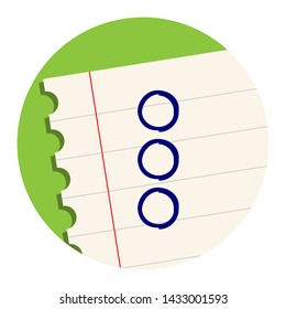 Three Dots Menu. Free Hand Icon on a Notebook Sheet