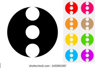 Three Dots Menu.Vector Negative Space Icon