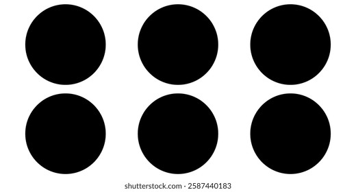 Three dots more menu black web illustration isolated on white background. Vector icon in flat style.