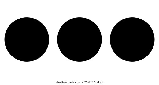 Three dots more menu black web illustration isolated on white background. Vector icon in flat style.