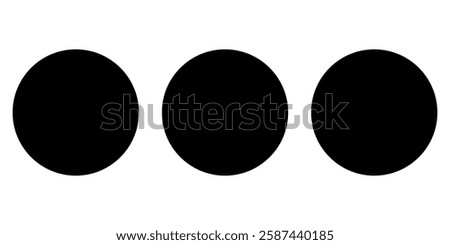 Three dots more menu black web illustration isolated on white background. Vector icon in flat style.