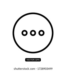 Three Dots, More Menu icon vector illustration logo template for many purpose. Isolated on white background.