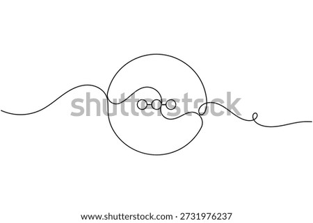Three dots and more options icon inside a circle frame continuous one line drawing on white background minimalist ellipsis and menu dots symbol outline vector illustration