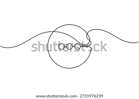 Three dots and more options icon inside a circle frame continuous one line drawing on white background minimalist ellipsis and menu dots symbol outline vector illustration