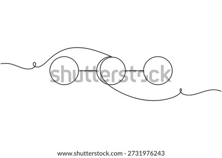 Three dots and more options icon inside a circle frame continuous one line drawing on white background minimalist ellipsis and menu dots symbol outline vector illustration