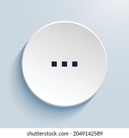 three dots pixel art icon design. Button style circle shape isolated on white background. Vector illustration