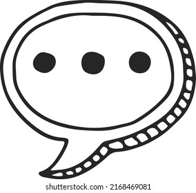 Three dots speech bubble doodle. Typing in chat sign