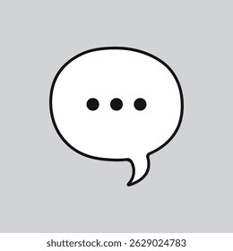 Three dots speech bubble emoji doodle vector template