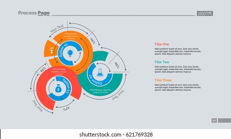 Three Doughnut Charts Slide Template
