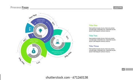 Three Doughnut Charts Slide Template
