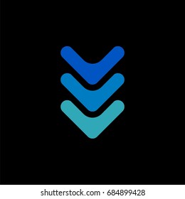 Three Down Arrows Logo Template Illustration Design. Vector EPS 10.