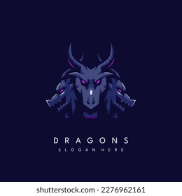 Three Dragons Logo Design Illustration Vector