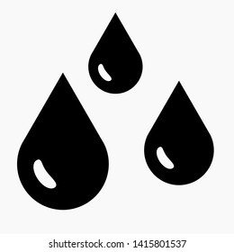 Three drops isolated minimal single flat linear icon for application and info-graphic. Commercial line vector icon for websites and mobile minimalistic flat design.