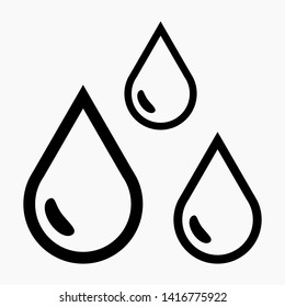 Three drops isolated minimal single flat linear icon for application and info-graphic. 
