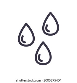 three drops of water isolated, line style