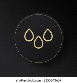 Three drops of water line icon. Save water. H2O. Linear style sign for mobile concept and web design. Green peace concept. Vector line icon for Business and Advertising