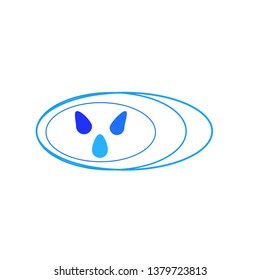 three drops of water and patterns blue ovals natural logo environmental concept