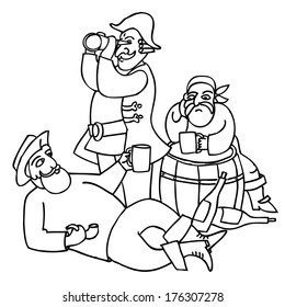 three drunken pirate