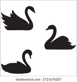 Símbolo de tres patos blanco y negro