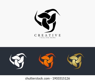 Three dynamic creative elements geometric triangle logo. Concept Set Template Vector