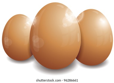 Three Easter eggs, vector illustration, eps-10