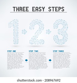 Three Easy Steps - High detail eps10 vector mesh concept 