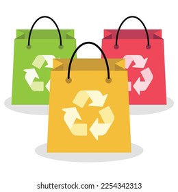 Three Eco Friendly Shopping Bags Vectorart