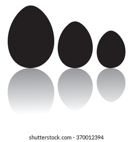 Three eggs silhouettes