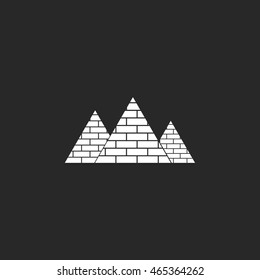 Three Egypt pyramids symbol sign simple icon on background