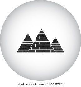 Three Egypt pyramids symbol sign simple icon on background