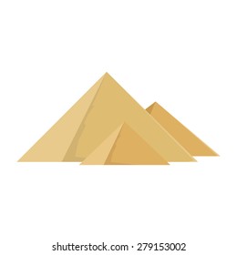 Three Egypt pyramids vector. Pyramids Giza. Tourism