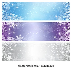 Three elegant Christmas banners