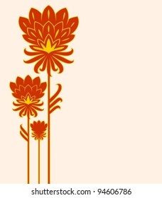 Three elegant decorative red flower