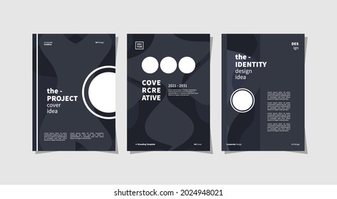 Three elegant designs, suitable for marketing and introduction of a creative agency, can also be for cover book, flyers, banners, and more. vector design editable.