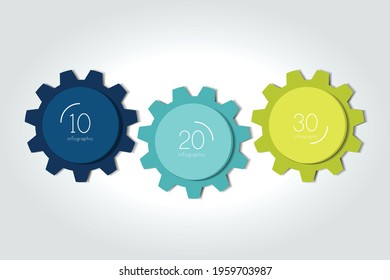 Three elements chart, scheme, diagram. 3 Infographic template.