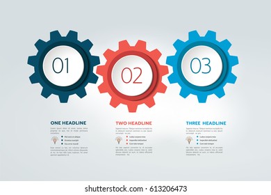 Three Elements Chart, Scheme, Diagram. Infographic Template.